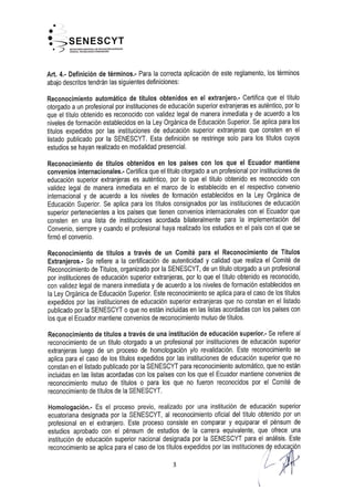 Reglamento de reconocimiento títulos