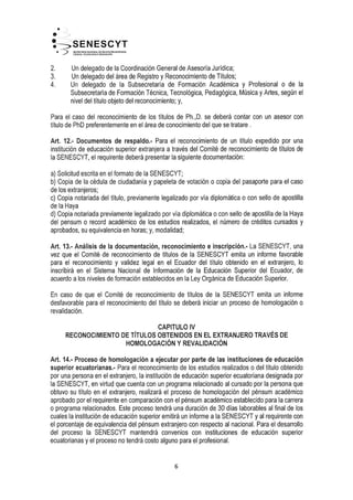 Reglamento de reconocimiento títulos