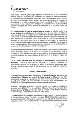 Reglamento de reconocimiento títulos