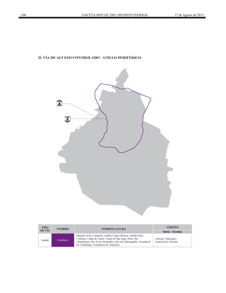 100 GACETA OFICIAL DEL DISTRITO FEDERAL 17 de Agosto de 2015
 