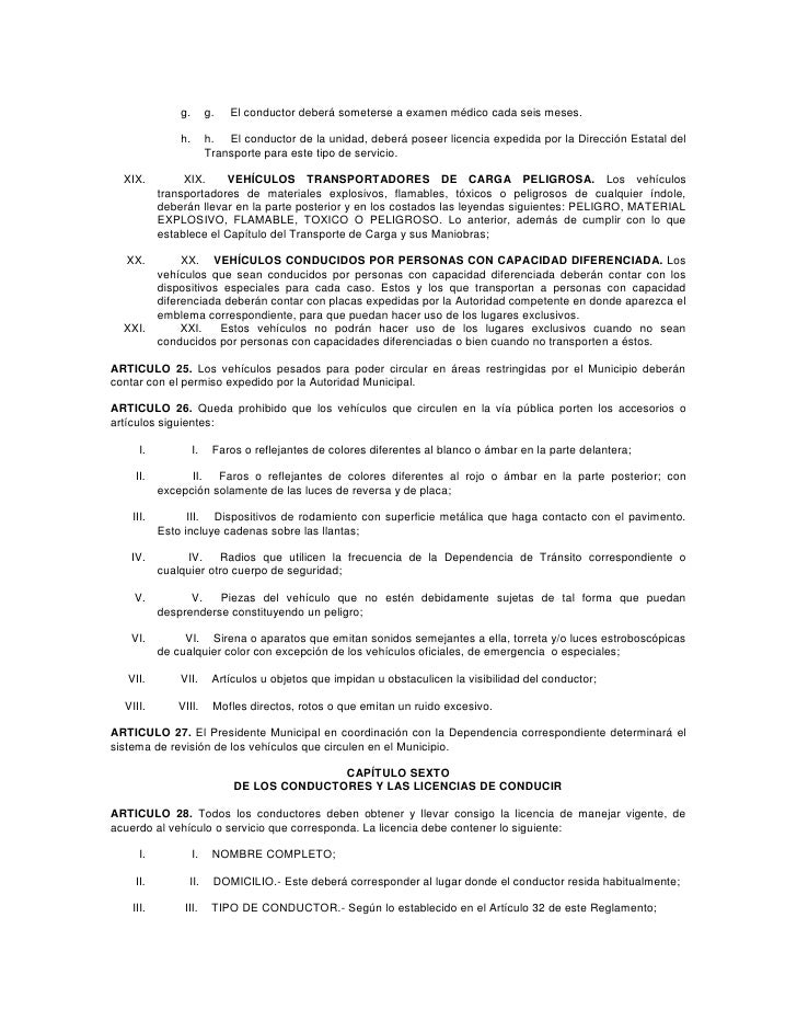 Reglamento De Transito Y Vialidad