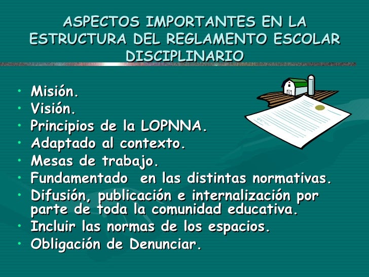 Reglamento escolar taller