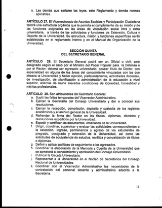 Reglamento general de la UNEFA