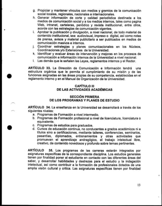 Reglamento general de la UNEFA