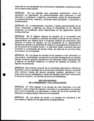 Reglamento general de la UNEFA