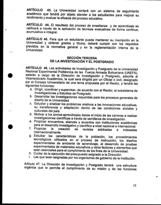 Reglamento general de la UNEFA