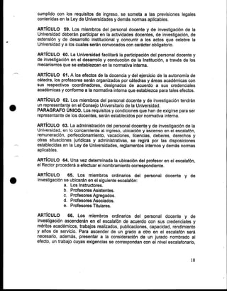 Reglamento general de la UNEFA