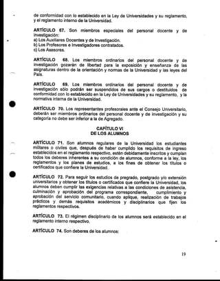 Reglamento general de la UNEFA