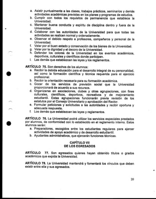 Reglamento general de la UNEFA