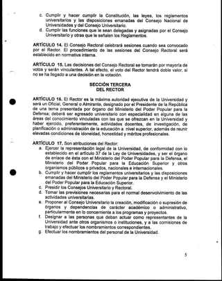 Reglamento general de la UNEFA