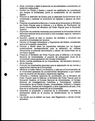 Reglamento general de la UNEFA