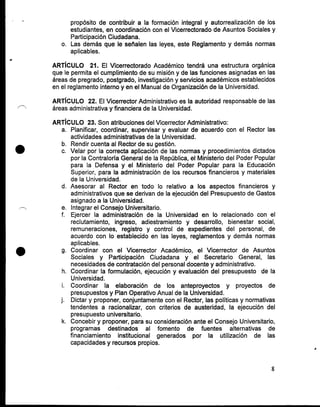 Reglamento general de la UNEFA