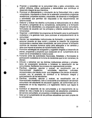 Reglamento general de la UNEFA