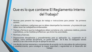 Reglamento interior del trabajo | PPTX
