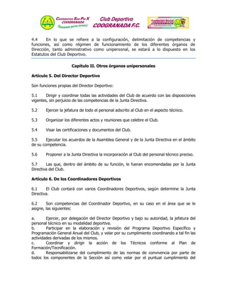 Reglamento Interno Club Deportivo Fundación Social Coogranada