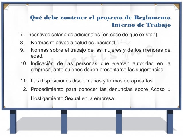 Que Debe Contener Un Reglamento Interno De Trabajo - Para Trabajadores