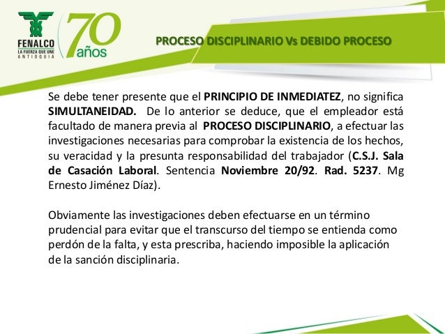 Reglamento interno de trabajo y proceso disciplinario 