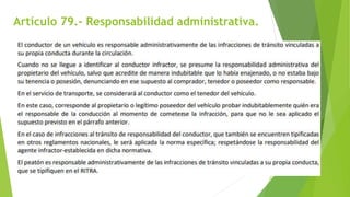 Artículo 79.- Responsabilidad administrativa.
 