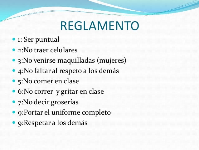 "Reglamento Escolar"