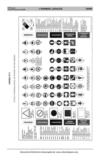El Peruano
Jueves 8 de junio de 2006 320489NORMAS LEGALES
R
EPUBLICA DEL PERU
Documento Electrónico descargado de: www.urbanistasperu.org
 