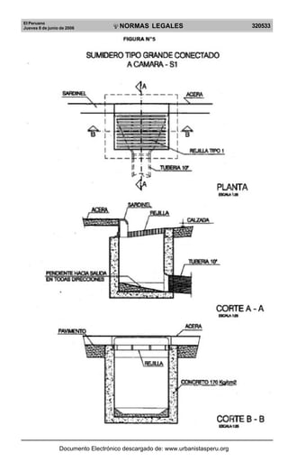 El Peruano
Jueves 8 de junio de 2006 320533
NORMAS LEGALES
R
EPUBLICA DEL PERU
Documento Electrónico descargado de: www.urbanistasperu.org
 