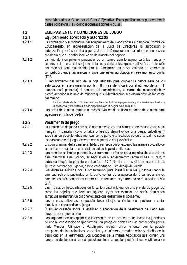Reglamento oficial de tenis de mesa