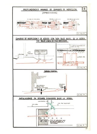 PROFUNDlDAD~S "'I!'IIMAS DE CAMARt-'O DE INSPECCION
CON. c~iio ~( I/Ulllt AoCOt;
ti!: o. CO
CAMARAS DE INSPECCION'f DE ACCESO CON TAPA BAJO NII/EL Dl LA ACERA
:!jo DAJO LINEA DE Mt-)(CI1ECIHlTE.
, -
 1
69
 