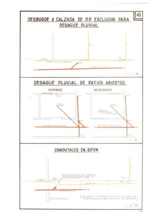 DESBORDE A CALZADA DE PP. EXCLUSIVA DARA
DESAGÜE PLUVIAL
,,,
DESAGÜE PLUVIAL DE PATIOS ABIERTOS
A CC E SI ~LE S NO ACCfSI&L.E S
0"540(;, ...
C .." ...... ,,., ... ,.,
., A .....lo.'" 1'4
T
_----====-____---' <Oy
CON DUTALES EN SlfON
10
lB
1B
106
 