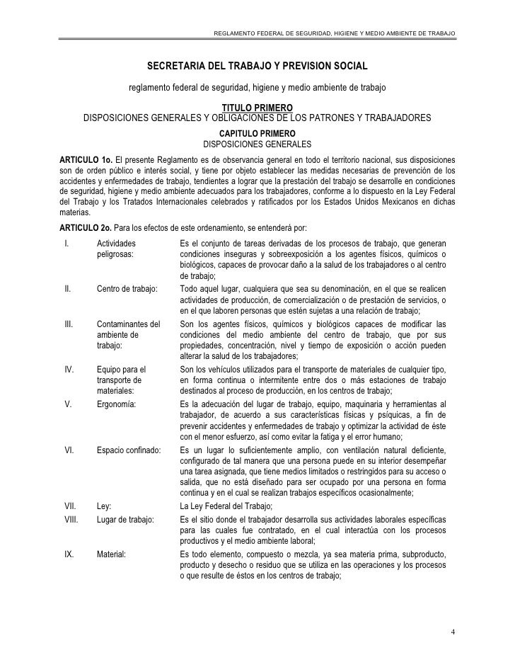 Reglamento Seguridad E Higiene Reglamento Seguridad E Higiene
