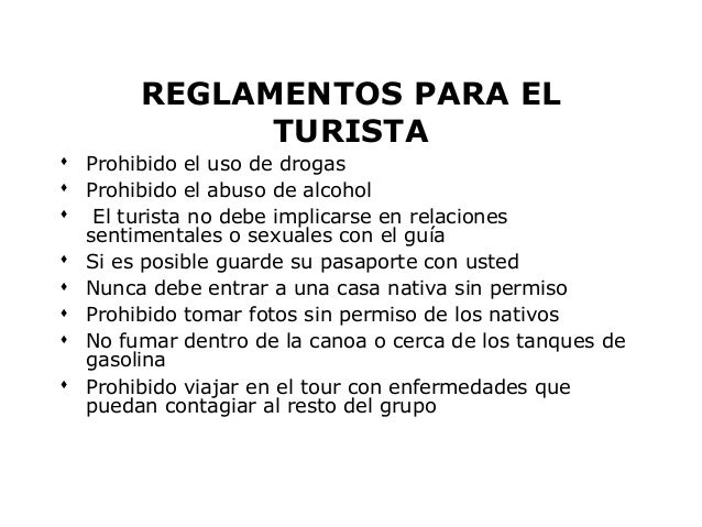 Reglamentos y normas turisticas