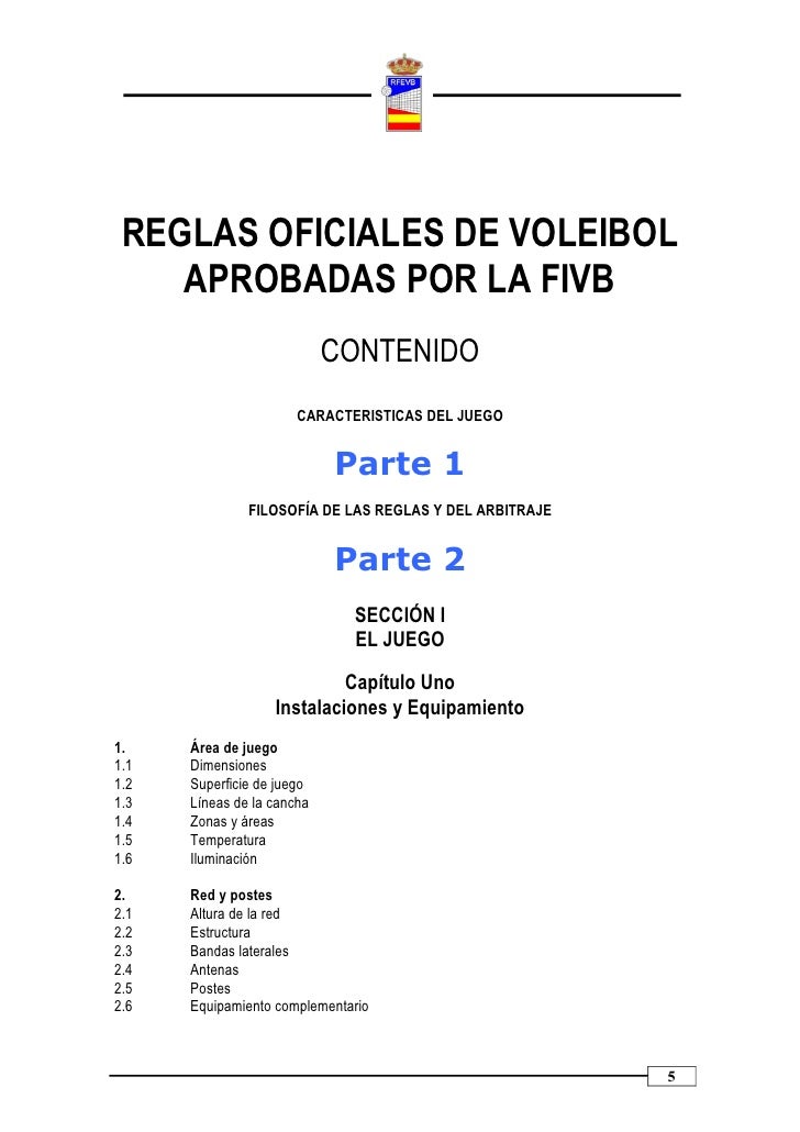Reglamento voleibol Reglamento voleibol