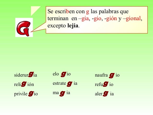 Reglas deortografiag