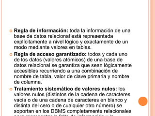 Reglas de CODD | PPT