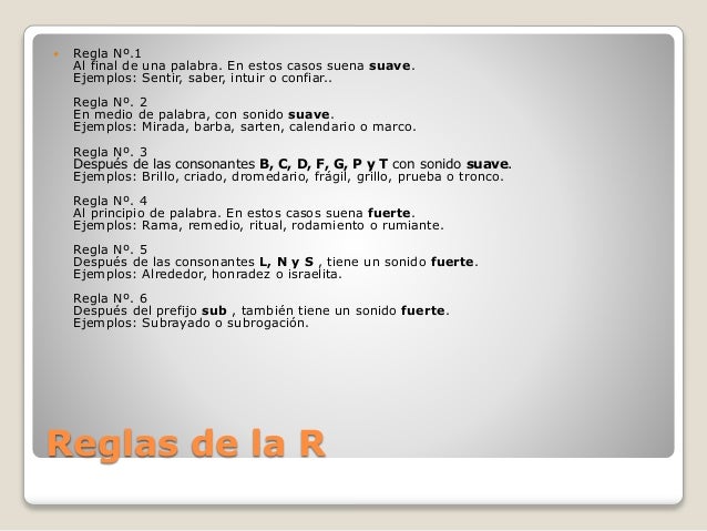 Reglas De La R Rr X