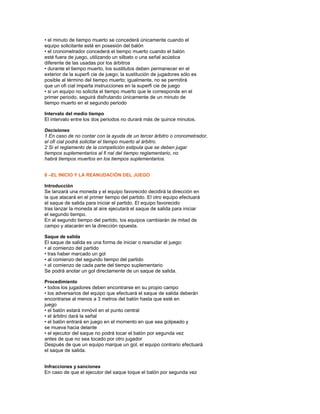 Reglas Del Futbolsal