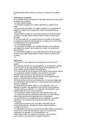 Reglas Del Futbolsal