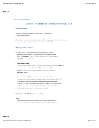 Reglas del ranking mundial de la wkf | PDF