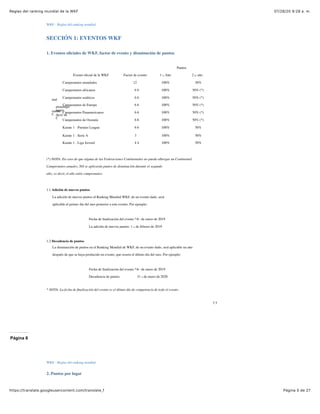 Wkf Ranking Reglas del ranking mundial de la wkf | PDF
