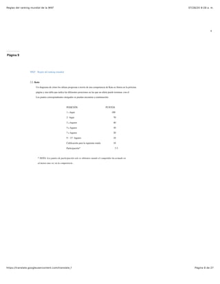 Reglas del ranking mundial de la wkf | PDF