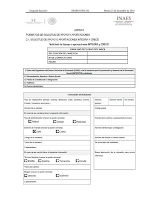 (Segunda Sección) DIARIO OFICIAL Martes 23 de diciembre de 2014
 