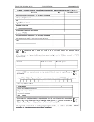 Martes 23 de diciembre de 2014 DIARIO OFICIAL (Segunda Sección)
 