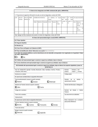 (Segunda Sección) DIARIO OFICIAL Martes 23 de diciembre de 2014
 