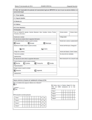 Martes 23 de diciembre de 2014 DIARIO OFICIAL (Segunda Sección)
 