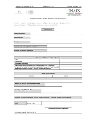 Martes 23 de diciembre de 2014 DIARIO OFICIAL (Segunda Sección) 127
 