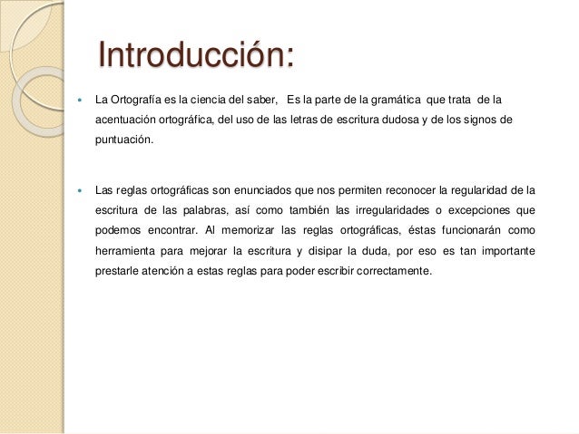 Reglas de Ortografia.