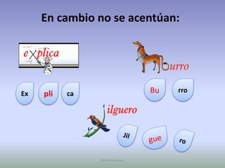 En cambio no se acentúan:BurroExplicaJilgueroUllenid Jiménez 