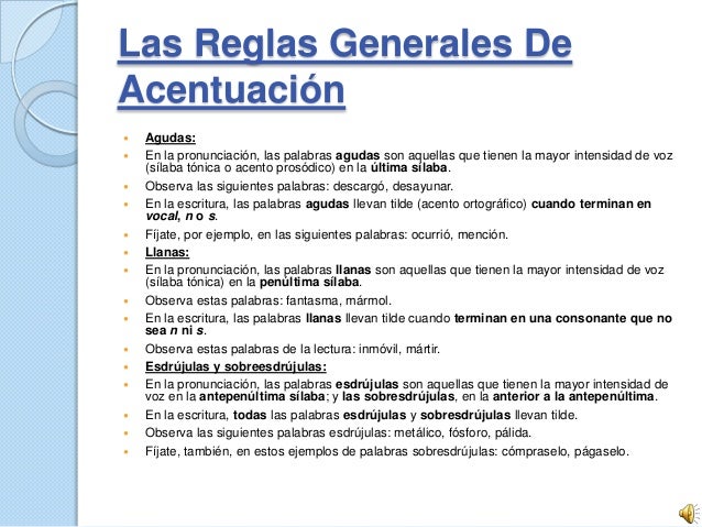 Resultado de imagen para reglas generales y especiales de acentuacion ortografica