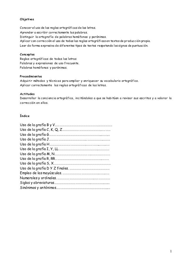 Reglas Ortograficas Reglas Ortograficas