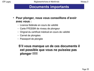 Level 2 Ffessm reglementation cours niveau 2 ffessm Plongee | PPT