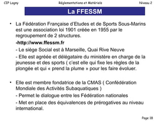Level 2 Ffessm reglementation cours niveau 2 ffessm Plongee | PPT
